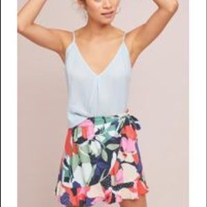 Anthropologie Maeve Floral Skirted Shorts
